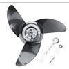 Clphendorine 12V 24V Electric Thruster Propeller, Plastic Outboard Motor Propeller, Thickened 3 - Blade Propeller for 28/36/46 lb Thrusters, Includes Nut Spacer Plug Wrench