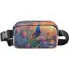 ISAOA Marsupio a tracolla alla moda marsupio con cinturino regolabile Dream Beautiful pavone tramonto mare per allenamento, shopping, viaggi, escursionismo