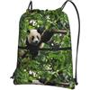 YYHHAOFA Zaino con stampa di panda, con coulisse e cerniera, leggero, impermeabile, con tasca, per viaggi, sport, yoga