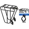 Caswynlife Portapacchi anteriore in acciaio nero per bici da turismo, altezza 3 cm, doppia zona di sospensione, supporto compatto, 30 x 23 x 27,4 cm (A)