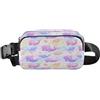 ISAOA Marsupio a tracolla alla moda marsupio con cinturino regolabile Dream Cute Purple Delphin per allenamento, shopping, viaggi, escursionismo