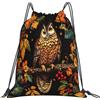 Generic Zaino con Coulisse Owl Flowers Sportiva Zainetto Grande capacità Drawstring Backpack Leggero Sacca da Palestra per Viaggi Unisex Vacanze