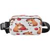 ISAOA Marsupio a tracolla alla moda marsupio con cinturino regolabile Dream Capybara Red Apple per allenamento, shopping, viaggi, escursionismo