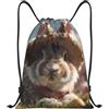 Generic Borsa Palestrasacca con Cordoncino per Vita Quotidiana Nuoto Spiaggia 36X42Cm Regolabile Moda Borsa con Coulisse Cute Easter Bunny