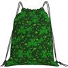 Generic Borsa con Coulissesacca da Palestra per Vacanze Uomo Donna 36X42Cm Regolabile Moda Borsa con Cordoncino Background St Patrick's Day Glitter Print