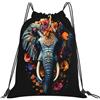 Generic Zaino con Coulisse Vintage Elephant Sacca da Palestra Impermeabile Sacchetta Sportiva Resistente Drawstring Backpack per Viaggi Unisex Spiaggia