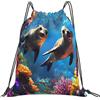 Generic Zaino con Coulisse Seals Underwater Sacca da Palestra Impermeabile Borsa con Coulisse Grande capacità Drawstring Backpack per Unisex Viaggi Scuola