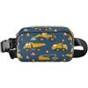 ISAOA Marsupio a tracolla alla moda Marsupio con cinghia regolabile Dream Yellow Truck Trattore Segnali di avvertimento per allenamento, shopping, viaggi, escursionismo
