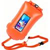 DINYOAN Boa galleggiante con scomparto touch screen per triathlon e acque libere, galleggiamento sicuro, scomparto asciutto impermeabile, doppia camera, fino a 100 kg, PVC da 0,35 mm, visibile in lago