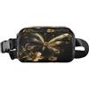 ISAOA Marsupio a tracolla alla moda marsupio con cinturino regolabile Dream 3D farfalla dorata per allenamento, shopping, viaggi, escursionismo