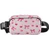 ISAOA Marsupio a tracolla alla moda marsupio con cinturino regolabile Dream Pink Bow Cherrie per allenamento, shopping, viaggi, escursionismo