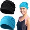 Holibanna Cuffie per Nuoto Elastiche in Poliestere 2 Pezzi Struttura a Pieghe Unisex Adatte per Vacanze Estive, Design Minimalista e Vestibilità