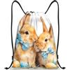 Generic Borsa Palestrazaini Sportivi per Vacanze Shopping Vita Quotidiana 36X42Cm Moda Pieghevole Borsa Sportiva Bow Easter Bunny