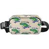 ISAOA Marsupio a tracolla, alla moda, marsupio con cinghia regolabile, motivo coccodrillo verde sogno, skateboard per allenamento, shopping, viaggi, escursionismo