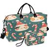 LINNIKEEEE Gatti Della Caramella Del Fumetto Di Natale Borsone da Viaggio Borsa da Palestra Borsa da Weekend con Borsa da Toilette per Ragazze Uomin