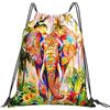 Generic Zaino con Coulisse Tropical Elephant Sacca da Palestra Pieghevole Borsa con Coulisse Grande capacità Sacchetta Sportiva per Scuola Spiaggia Viaggi