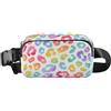 ISAOA Marsupio a tracolla alla moda Marsupio con tracolla regolabile Dream Pastel Rainbow Leopard Spot Stampa per allenamento, shopping, viaggi, escursionismo