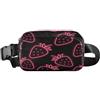 ISAOA Marsupio a tracolla alla moda marsupio con cinturino regolabile Dream Strawberry sfondo nero per allenamento, shopping, viaggi, escursionismo