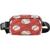 ISAOA Marsupio a tracolla alla moda Marsupio con cinturino regolabile Dream Red Chevron Baseball per allenamento, shopping, viaggi, escursionismo