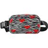 ISAOA Marsupio a tracolla alla moda marsupio con cinturino regolabile Dream Zebra Pattern sfondo cuore per allenamento shopping viaggi escursionismo