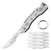 BEEK Mini Coltello Pieghevole con Clip, Bisturi, Coltello Portachiavi, 10 Lam...