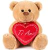 Brubaker Orsacchiotto Orso di Peluche con Scritta Ti Amo su Un Cuore di Peluc...