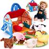 hahaland Giochi Bambini 1 anno Fattoria Sonora in Peluche, con 6 Animali Mor...
