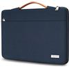 TECOOL Custodia Laptop Borsa per 15-15,6 Pollici HP Lenovo Thinkpad Ideapad Acer dell Notebook Chromebook, Sleeve Portatile Cover con Maniglia Retrattile, Blu Scuro
