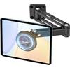 OHLPRO Supporto Tablet Muro Magnetico, Porta Tablet Estensibile Braccio Metallico Rotazione a 360° Universale Supporto iPad Compatibile con iPad Cellulare Altri per Ufficio Cucina Palestra