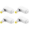 QUARKZMAN 4pcs Adattatore Maschio Alimentazione DC, 4.8mm x 1.7mm 0.94 Jack Adattatore Alimentazione DC Connettore per Sostituzione Riparazione Cavo DC, Bianco