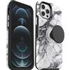 OtterBox Cover per iPhone 12 Pro Max Otter+Pop, resistente a shock e cadute; cover con PopGrip PopSockets,testata 3x vs le norme anti caduta MIL-STD 810G, Marmo