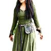 WEITING Abito Medievale Abito Lungo da Donna a Maniche Lunghe Abito da Elfo Fata Vintage Rinascimentale Abbigliamento Gotico Celtico Vichingo Ballo di Fantasia -Verde,XXXL