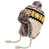 Hanguin Cappello da donna in maglia peruviana invernale caldo di lana all'uncinetto nappa cappello da sci del Perù con paraorecchie Pom (), Beige, 6 7/8 / 7 1/4