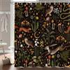 PAOPOED Tenda da doccia rustica con fata, stile bohémien, divertente, gotica, vintage, funghi, animali selvatici, farfalle, tenda da doccia per bagno, in tessuto impermeabile, con ganci, 183 x 183 cm