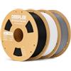 DEEPLEE Filamento PLA Basic 1.75 mm, Pack 3 kg: Nero + Bianco + Grigio (3×1 kg), Precisione ±0.02 mm, Avvolgimento Antiostruzione per Stampanti FDM