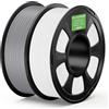 DEEPLEE Filamento PLA+ 2.0 1.75 mm, Alta Tenacità e Finitura Liscia, Pack 2 kg: Bianco + Grigio (2×1 kg), Precisione ±0.02 mm per Stampanti 3D FDM