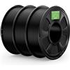 DEEPLEE Filamento PLA+ 2.0 1.75 mm, Alta Tenacità e Finitura Liscia, Pack da 3 kg (3×1 kg) Nero, Precisione ±0.02 mm per Stampanti 3D FDM