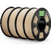 DEEPLEE Filamento PLA+ 2.0 1.75 mm, Alta Tenacità e Finitura Liscia, Pack da 4 kg (4×1 kg) Beige, Precisione ±0.02 mm per Stampanti 3D FDM