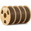 DEEPLEE Filamento PLA Basic 1.75 mm, Pack da 4 kg (4×1 kg) Marrone, Precisione ±0.02 mm, Avvolgimento Antiostruzione per Stampanti FDM