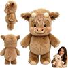Generico Peluche Che Corre, 45cm Peluches Di Cinghiale, Adorabile Animale Peluche Muccas Pelosa, Running Highland Cow Plush, Peluches Interattivi con Zampe Mobili per Alleviare lo Stress
