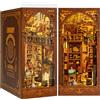 RONSTONE DIY Biblioteca Book Nook Kit, Casa Delle Bambole in miniatura con Libreria Es...