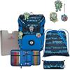DerDieDas ErgoFlex Easy - Set di 5 zaini per la scuola Superflash, colore: Blu Robot, Blue Robot, Taglia unica
