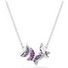 Swarovski Idyllia Collana, Taglio Rotondo, Farfalla, Viola, Placcato Rodio
