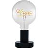 OSRAM Lampada da tavolo LED 1906 Letter, scritta a barra, neon, 1,2W, E27, nero, bianco caldo, cavo tessile