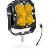 Willpower 1PC Faro LED 4.3 Pollici 30W Faretto LED 12V 24V, Floodlights Luci da Lavoro Fendinebbia per Trattore Fuoristrada Camion Barca Auto 4x4, IP67, 3500K Giallo