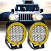 Willpower 2pcs Faro da Lavoro 23cm 9 Pollici 294W Fari Led 12V 24V Giallo Impermeabile Spot Faretti LED Fendinebbia LED Luci di Lavoro Fuoristrada per Trattore Camion Auto Barca 4x4 ATV UTV