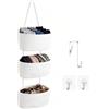 OJTOJT Tasche Portaoggetti Da Parete, 3 Livelli Organizer Per Appendere, Portaoggetti Da Parete Con Tasche In Corda Di Cotone Intrecciata, Per Soggiorno, Bagno, Camera Da Letto (Bianco)