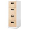 Jan Nowak Armadio da Ufficio Armadietto per Archivio Schedario Portadocumenti con 4 cassetti in lamiera d'acciaio verniciata a polvere 132 cm x 46 cm x 62 cm (Bianco-Aspetto Legno)