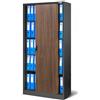 Jan Nowak Armadio per ufficio Archivio con Ante Scorrevoli Metallo 4 Ripiani Verniciatura a Polvere Bloccabile 185 cm x 90 cm x 40 cm (Antracite-Aspetto Legno)