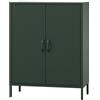 Jan Nowak Credenza Soggiorno in Metallo - VITO | 2 Ripiani Regolabili, Chiusura Magnetica Silenziosa | Mobile Salotto Industriali Moderno, Buffet Scintillante 2 Ante | 80 x 101,5 x 40 cm | Verde Scuro